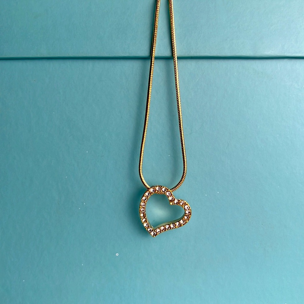 Swarovski Elements Tiffany Style Heart Necklace - Picture 2 of 4